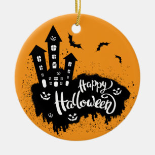 Happy Halloween House Ceramic Ornament