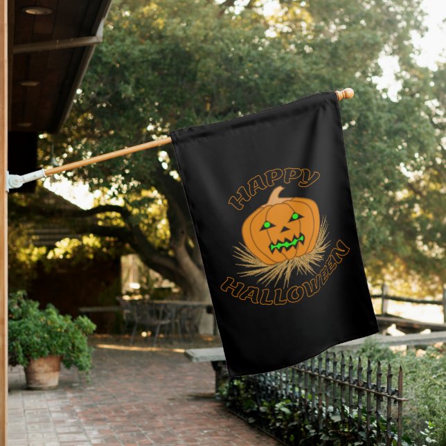 Happy Halloween House Flag (In SItu)