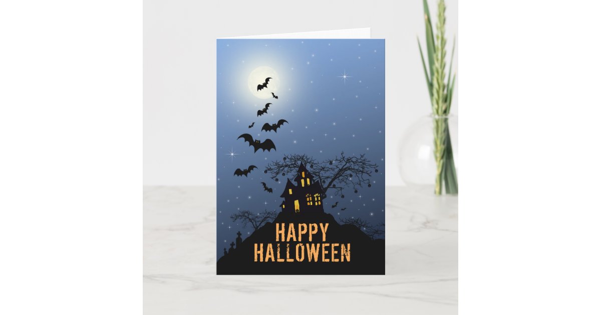 Happy Halloween House Greeting Card | Zazzle