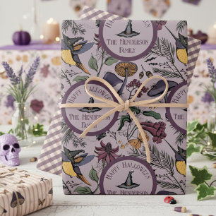 Happy Halloween Hummingbird & Butterfly Garden Wrapping Paper Sheets