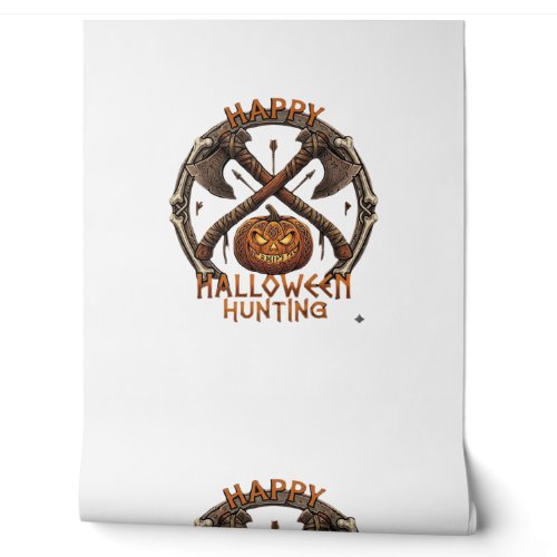 Happy Halloween Hunting Pumpkin Crossed Axes Bone Wallpaper