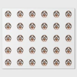 Happy Halloween Hunting Pumpkin Crossed Axes Bone Wrapping Paper