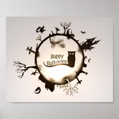 Happy Halloween Illustration Poster
