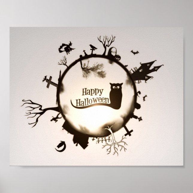 Happy Halloween Illustration Poster (Front)