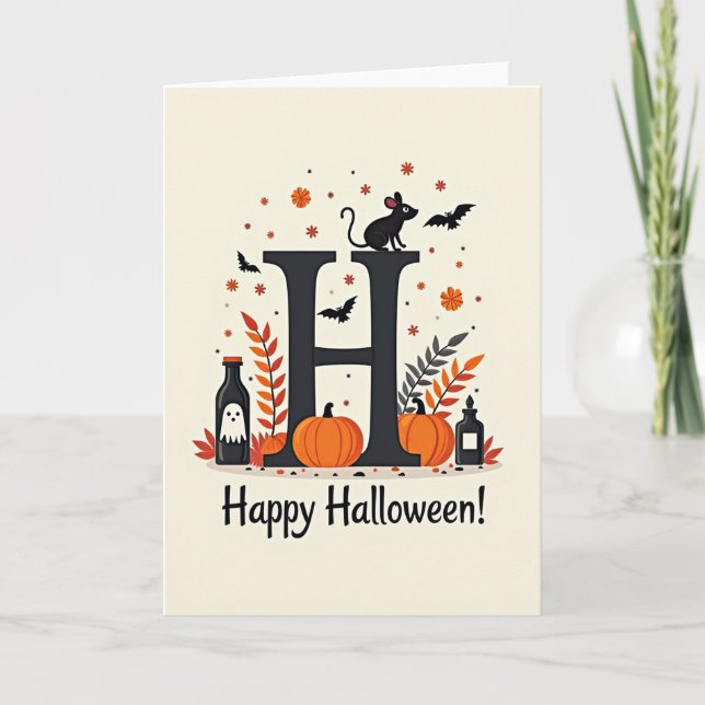 Happy Halloween Initial Card (Front)