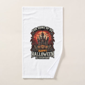 Happy Halloween Is Everyday Haunted Castle Pumpkin Hand Towel