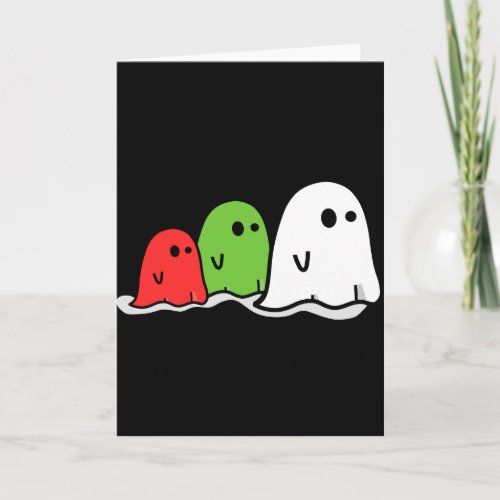 Happy Halloween Italian Ghosts Kawaii Cute Card