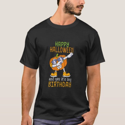 Happy Halloween Its My Birthday Witch Bday Party  T_Shirt