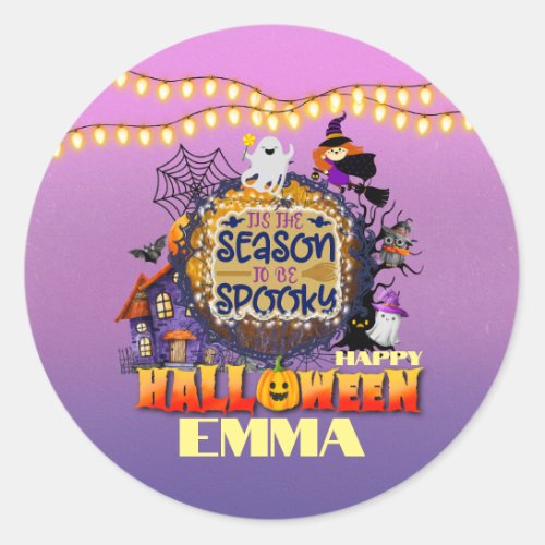 Happy Halloween Its Spooky Season Celebration Classic Round Sticker