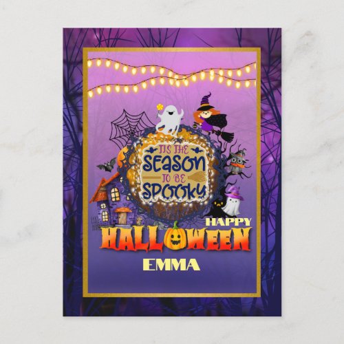 Happy Halloween Its Spooky Season Celebration Holiday Postcard