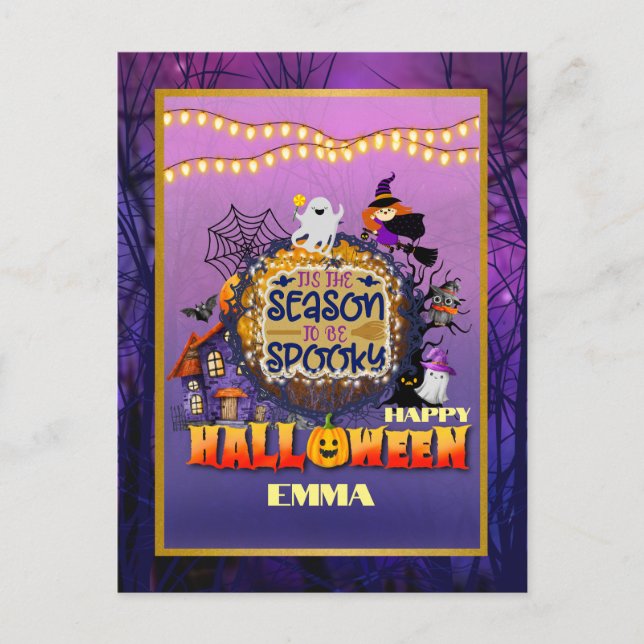 Happy Halloween It's Spooky Season Celebration Holiday Postcard (Front)