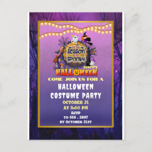 Happy Halloween It's Spooky Season Celebration Postcard