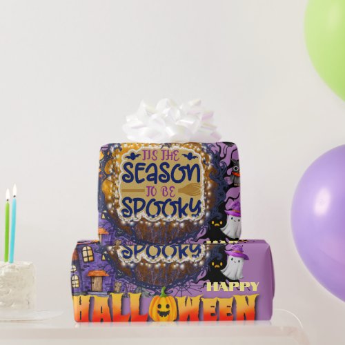 Happy Halloween Its Spooky Season Celebration Wrapping Paper