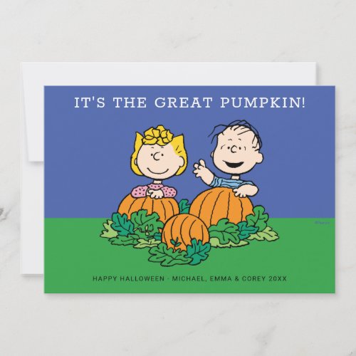 Happy Halloween  Its the Great Pumpkin Holiday Card