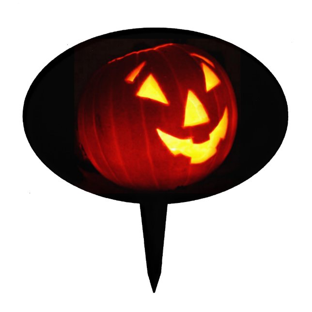 Happy Halloween Jack o Lantern Cake Topper (Front)