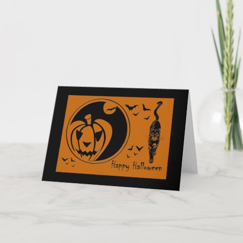 happy halloween jack o lantern card