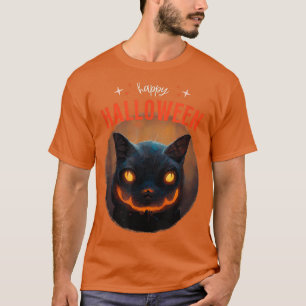 Happy Halloween Jack o Lantern Cat T-Shirt
