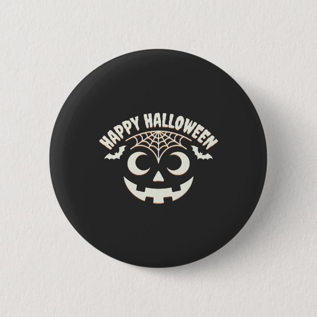 Happy Halloween Jack-O-Lantern Face Design_1 Button (Front)