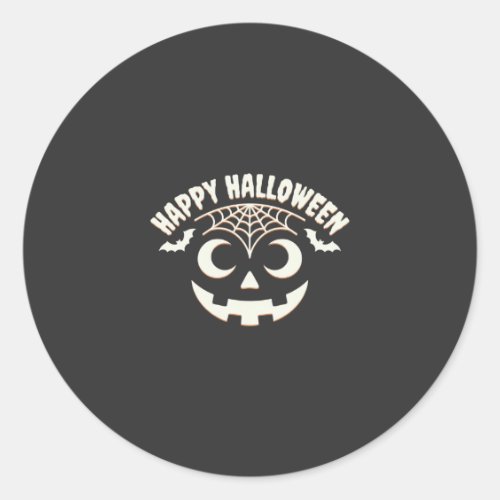 Happy Halloween Jack-O-Lantern Face Design_1 Classic Round Sticker
