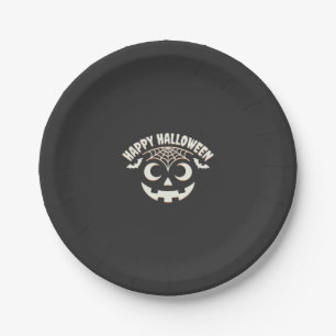 Happy Halloween Jack-O-Lantern Face Design_1 Paper Plates