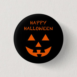 Happy Halloween Jack O’ Lantern Face Fun Halloween Button