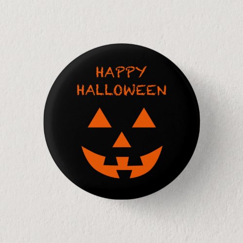Happy Halloween Jack O Lantern Face Fun Halloween Button