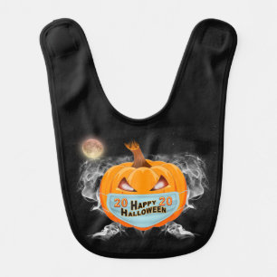 Happy Halloween Jack O’Lantern Face Mask 2020 Baby Bib
