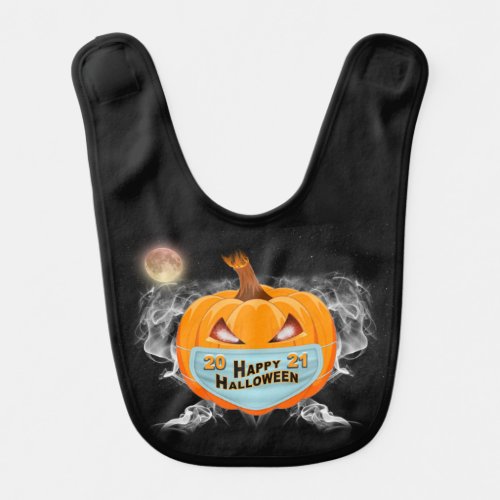 Happy Halloween Jack OLantern Face Mask 2021  Baby Bib