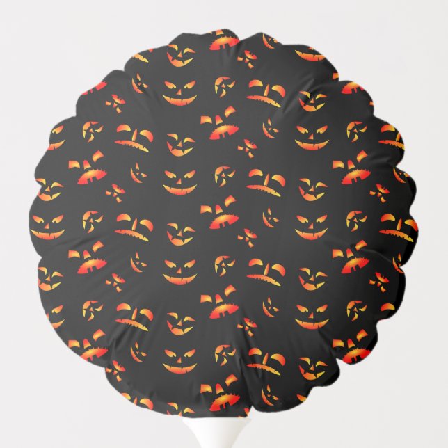 Happy Halloween Jack-O-Lantern Glowing Faces Balloon (Back)