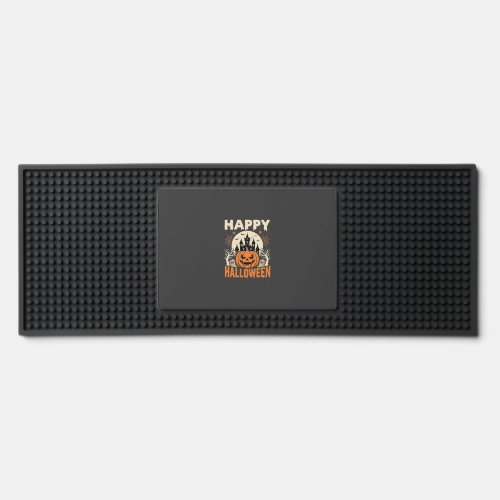 Happy Halloween Jack O Lantern Haunted Castle Bar Mat