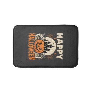 Happy Halloween Jack O Lantern Haunted Castle Bath Mat