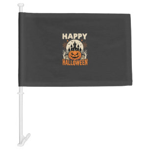 Happy Halloween Jack O Lantern Haunted Castle Car Flag