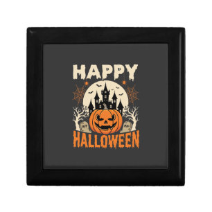 Happy Halloween Jack O Lantern Haunted Castle Gift Box