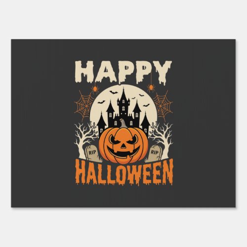 Happy Halloween Jack O Lantern Haunted Castle Sign
