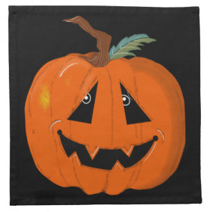 Happy Halloween Jack O Lantern Illustrative Art Cloth Napkin