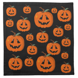 Happy Halloween Jack O Lantern Illustrative Art Cloth Napkin