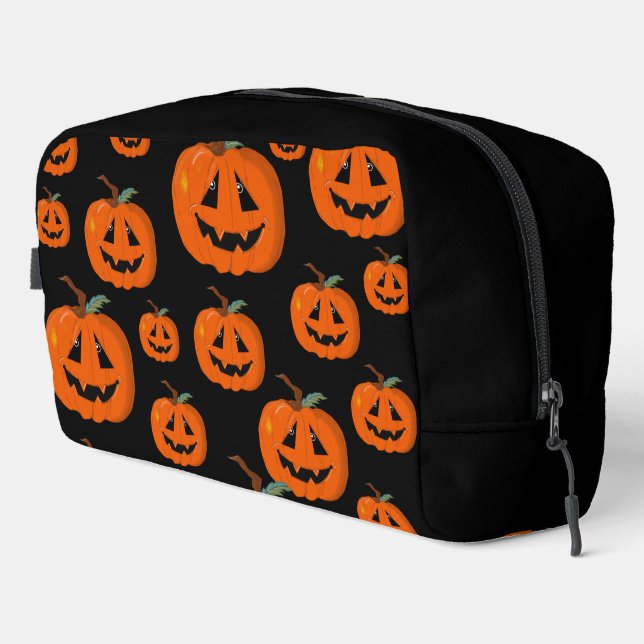Happy Halloween Jack O Lantern Illustrative Art Dopp Kit (Right Corner)