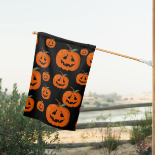 Happy Halloween Jack O Lantern Illustrative Art House Flag