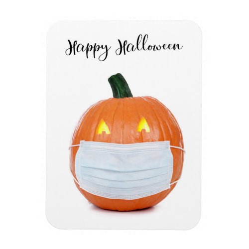 Happy Halloween Jack o Lantern in Face Mask Magnet
