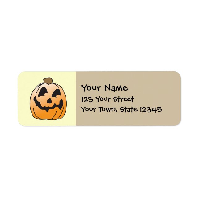 Happy Halloween Jack-O-Lantern Label (Front)