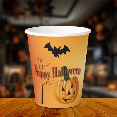 Happy Halloween Jack O Lantern Paper Cups