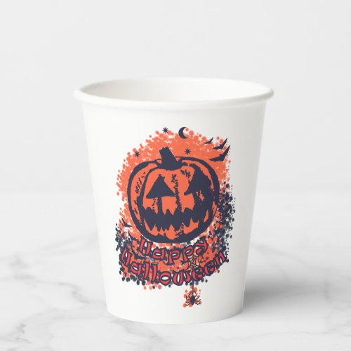 Happy Halloween Jack O Lantern  Paper Cups