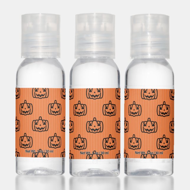 Happy Halloween Jack O Lantern Pattern Hand Sanitizer (Set)