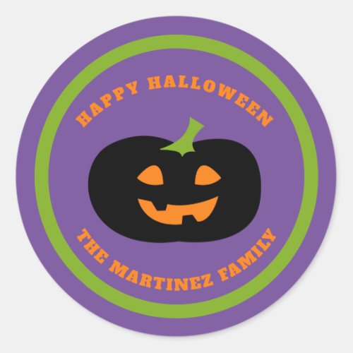 Happy Halloween Jack_o_lantern Personalized Classic Round Sticker