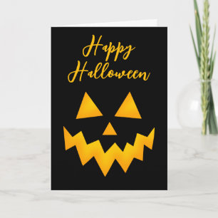 Happy Halloween Jack O Lantern Pumpkin Face Card