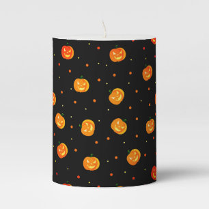  Happy Halloween Jack-o'-lantern Pumpkins Pattern Pillar Candle