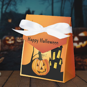 Happy Halloween Jack O' Lantern Scene Favor Boxes
