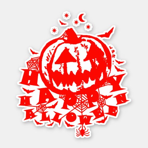 Happy Halloween Jack O Lantern Sticker