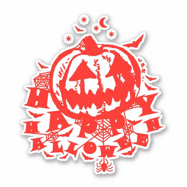 Happy Halloween Jack O Lantern Sticker (Front)
