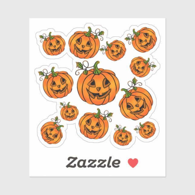 Happy Halloween jack-o-lantern, trick o treat  Sticker (Sheet)